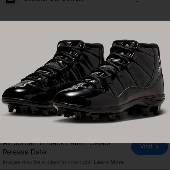 Jordan 11 “Patent Black” Mid TD Football Cleats - Picture 13 of 13